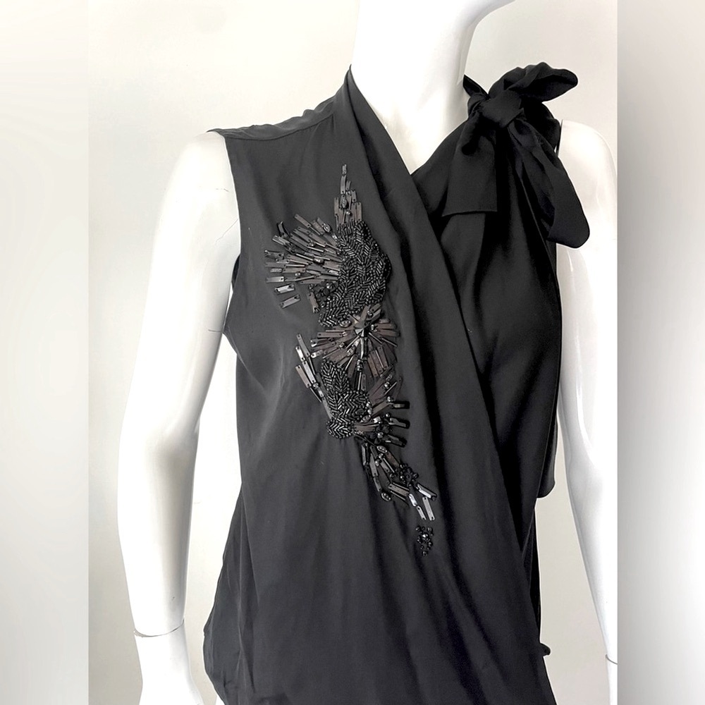 ELIE TAHARI silk top EMBELLISHED BLOUSE $348